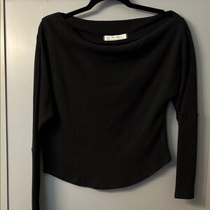 We The Free Black Ribbed Top